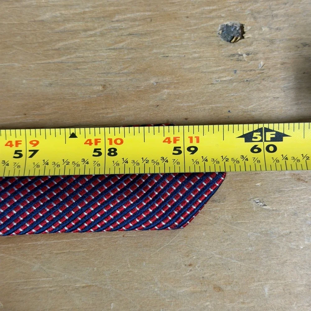 Brooks Basics Silk Tie Mens Red Woven Made In USA Classic 3.75
